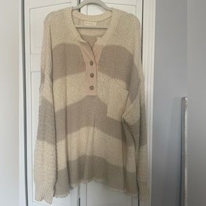 Oversized Neutral Knit Sweater